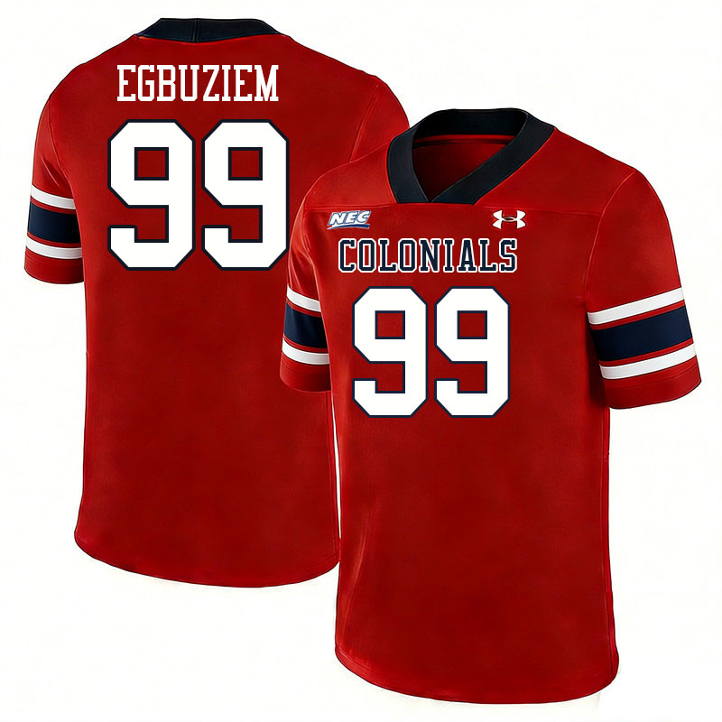Robert Morris Colonials #99 Okechukwu Egbuziem College Football Jerseys,Uniforms Stitched-Red